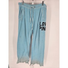 Vintage Y2K PINK by Victorias Secret Sz S Wide Leg Sweatpants Light Blue