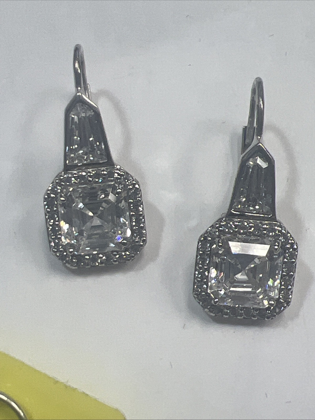 Sterling Silver .925 Multi Gemstone Dangle Hoop P… - image 3