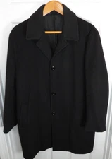 Pendleton Wool Cashmere Overcoat Black Pockets Men's Medium Trench Men's