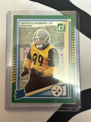 Derrick Harmon Pittsburgh Steelers 2025 Panini Donruss #391 Green Press Proof RC