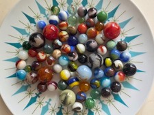 1 lb Lot of Mixed Marbles Shooters Agates Glass Variety 10