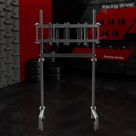 Zootopo Triple Monitor Mount Stand Fits 50mm Round Tube Racing Simulator Cockpit