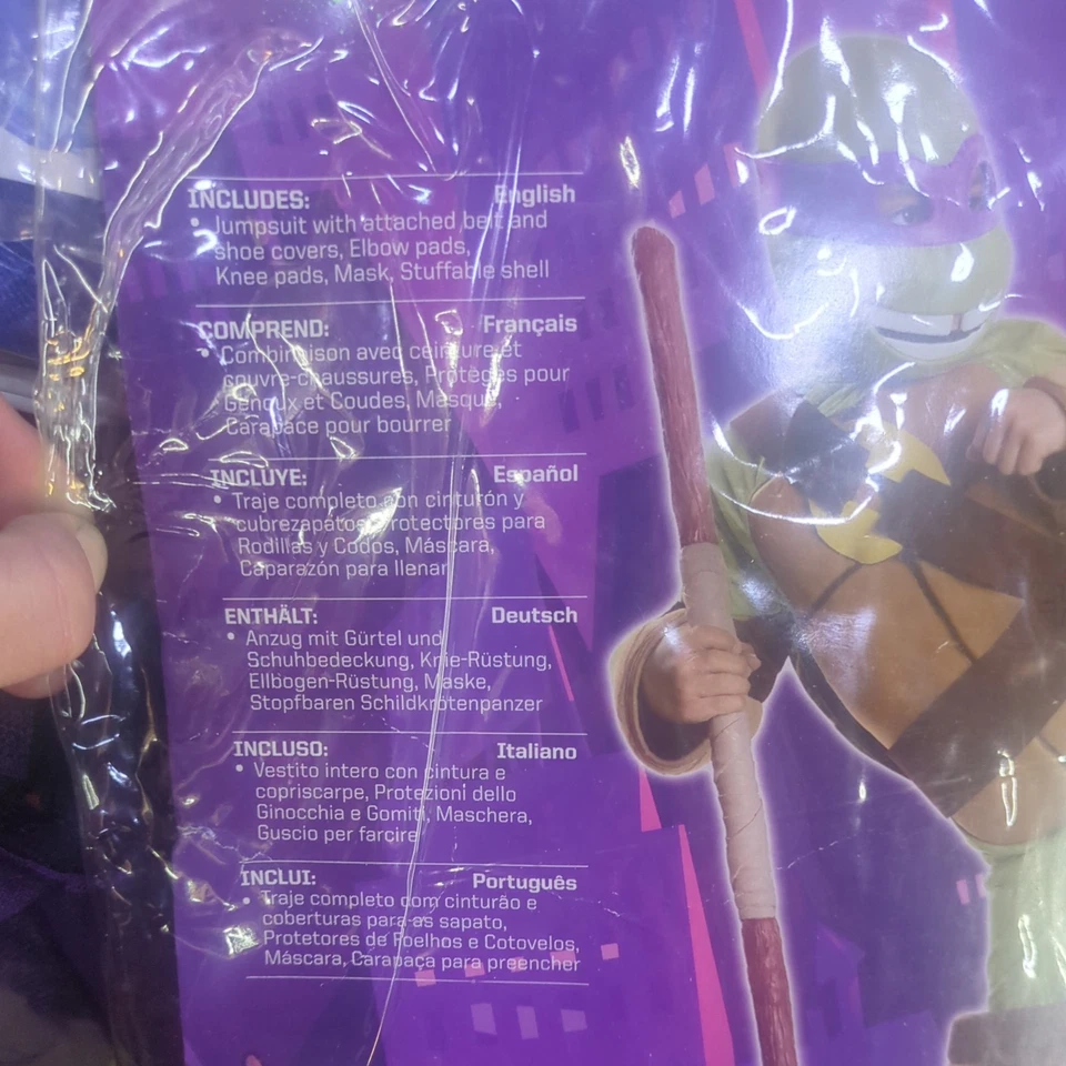 Halloween Teenage Mutant Ninja Turtles Donatello Med New Hard Plastic Mask - Image 4 of 4