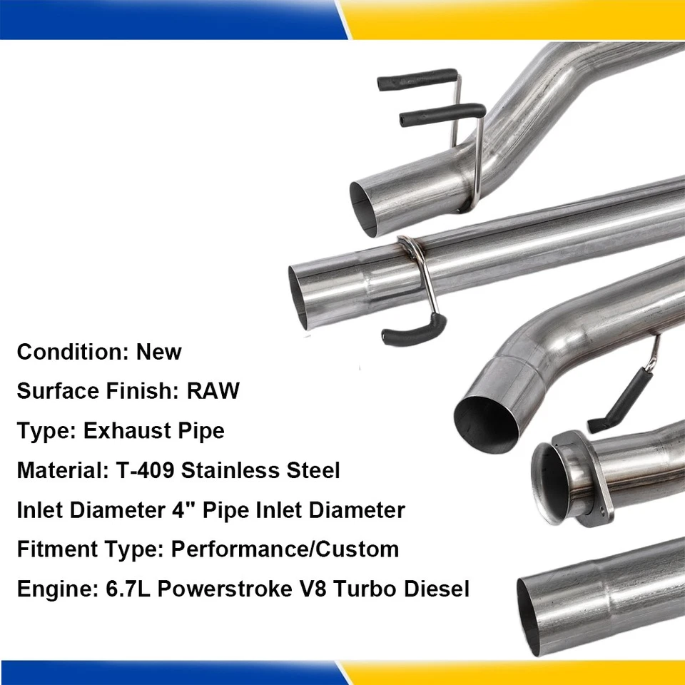 Diesel Turbo Exhaust 4" Pipe for 2011-2019 Ford F250 F350 F450 6.7L Powerstroke Foto 3 de 4