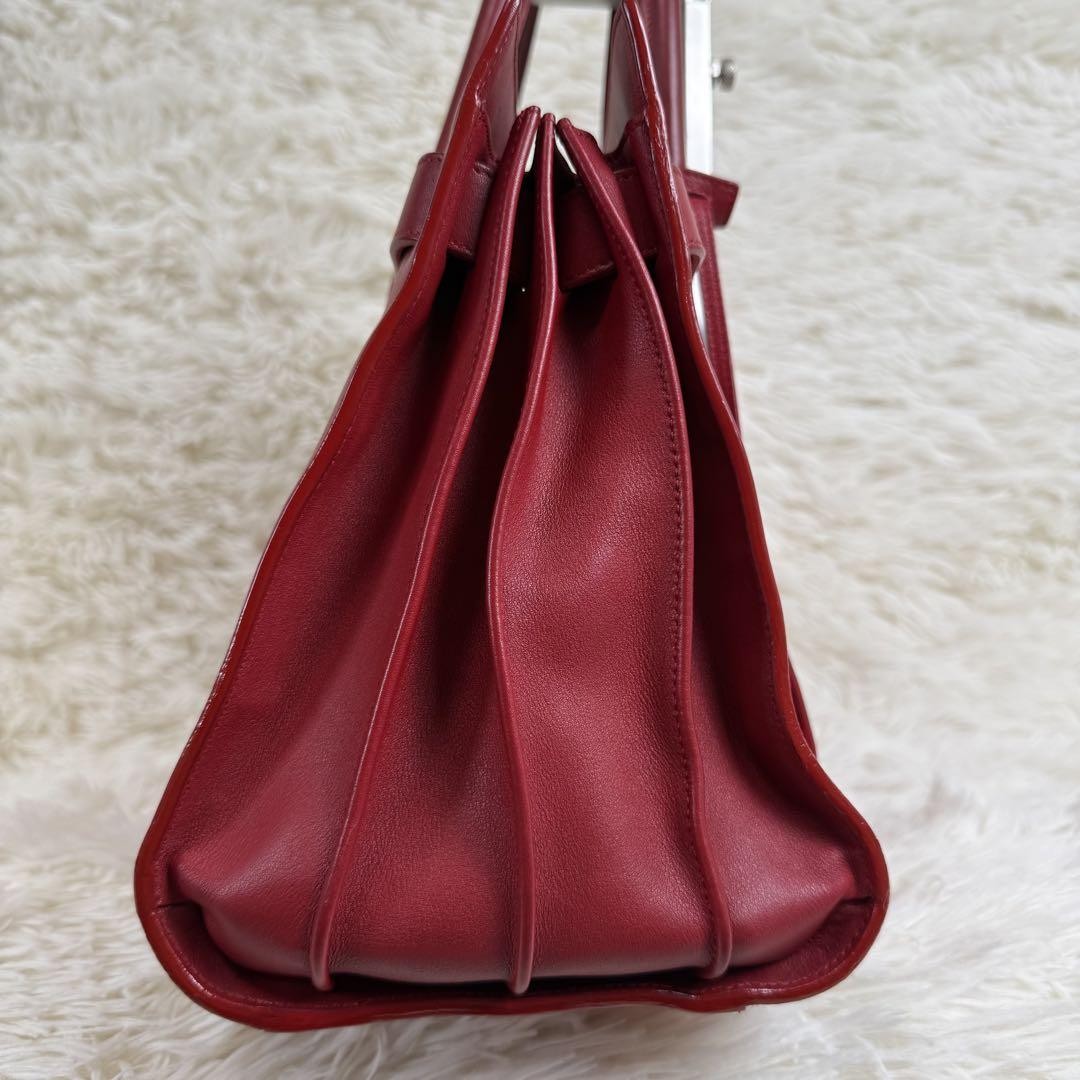 Borsa a tracolla Saint Laurent Sac De Jour in pelle rossa originale dal Giappone Ra