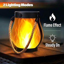 Solar Flame Rope Lantern Type-C Fast Charging Waterproof Hanging Lamp with Fl...