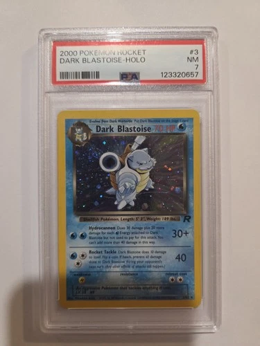 Dark Blastoise-Holo Pokemon Rocket 3 NM PSA 7