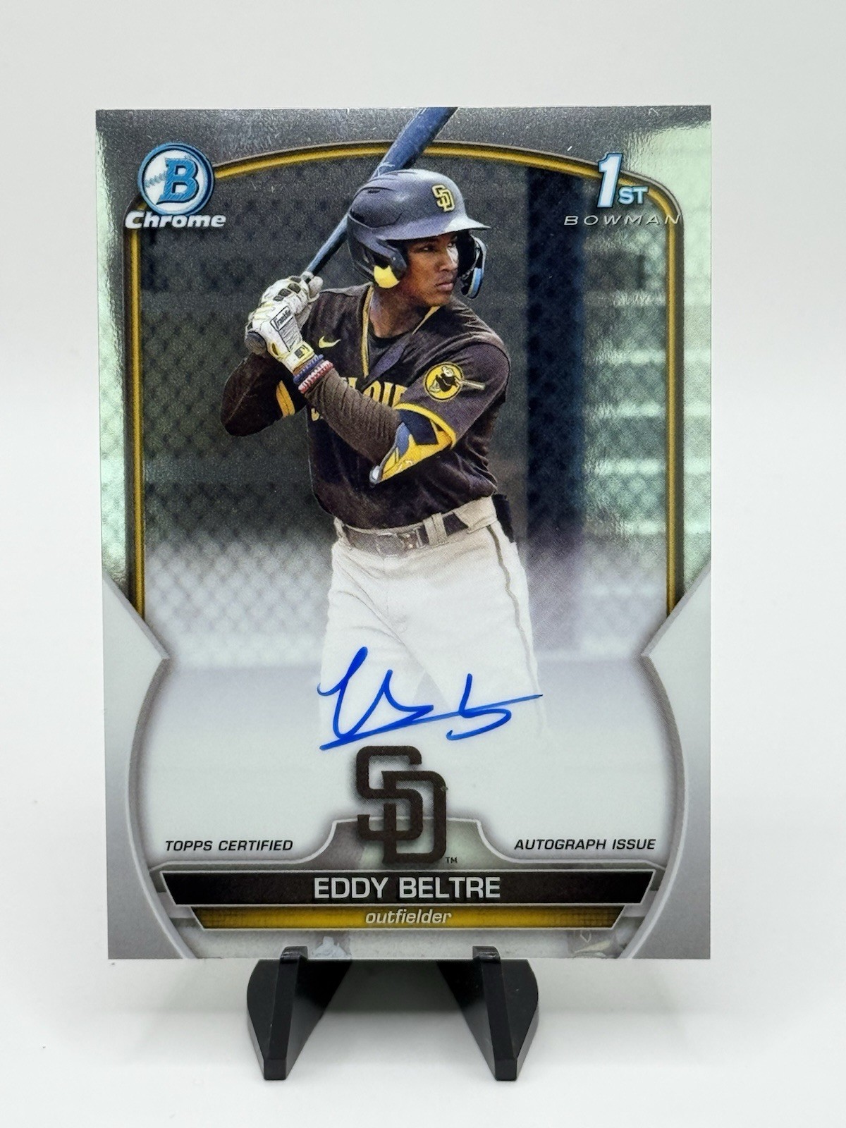 EDDY BELTRE 2023 BOWMAN CHROME 1ST AUTOGRAPH BASEBALL PADRES AUTO Q1360