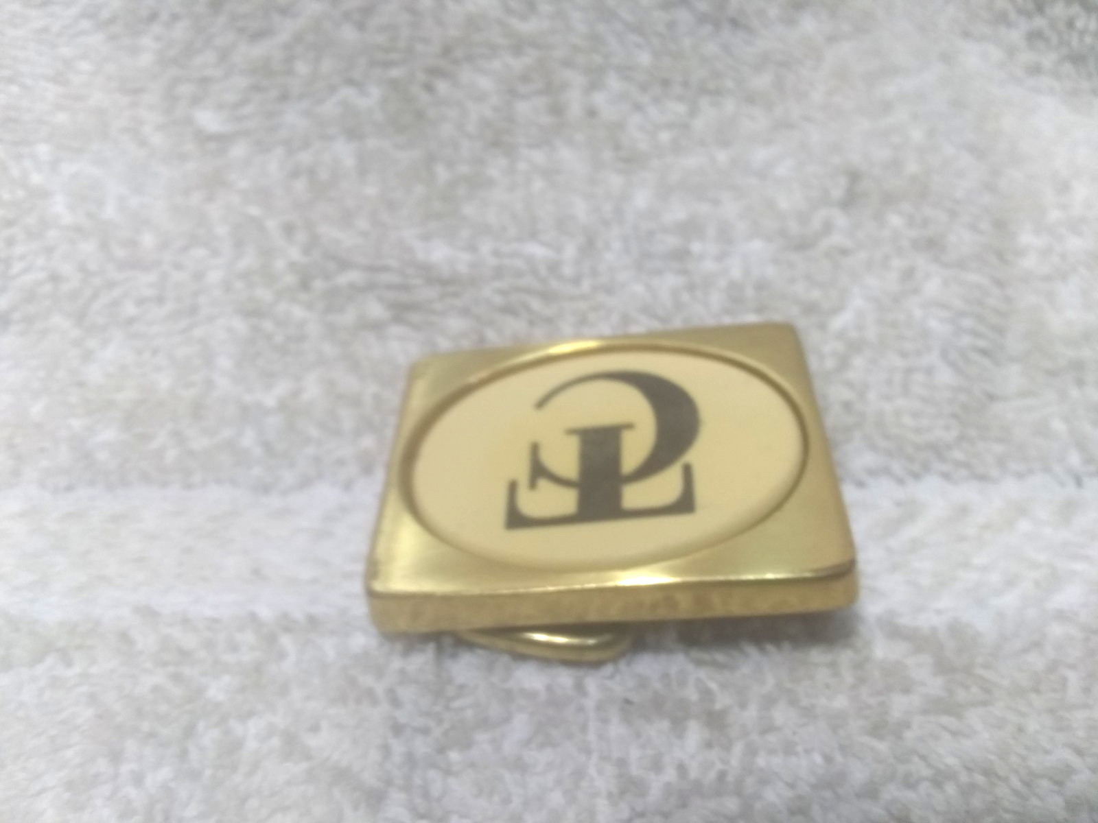 TC Initials Embedded Oval Barlow Solid Brass Buck… - image 6