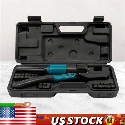 8 Ton Hydraulic Crimper Crimping Tool Wire Battery Cable Lug Terminal w/ 8 Dies