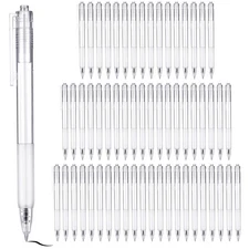 Ctosree 100 Pcs White Barrel Gel Pens 0.7mm Retractable Black Ink Fine Point