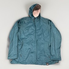 REI Co-op Rain Jacket Women's Large Teal Hooded Waterproof Shell Lightweight