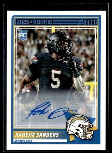 2025 SCORE ROOKIE AUTO RAHEIM SANDERS CHARGERS