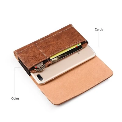Handytasche PU Leder Handy Gürteltasche Schutzhüllen Für Samsung iPhone Huawei - Bild 1 von 4