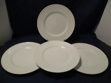 DINNER PLATE - MIKASA - ITALIAN COUNTRY STONEWARE -WHITE -11 1/4" RIBBED/SCROLLS