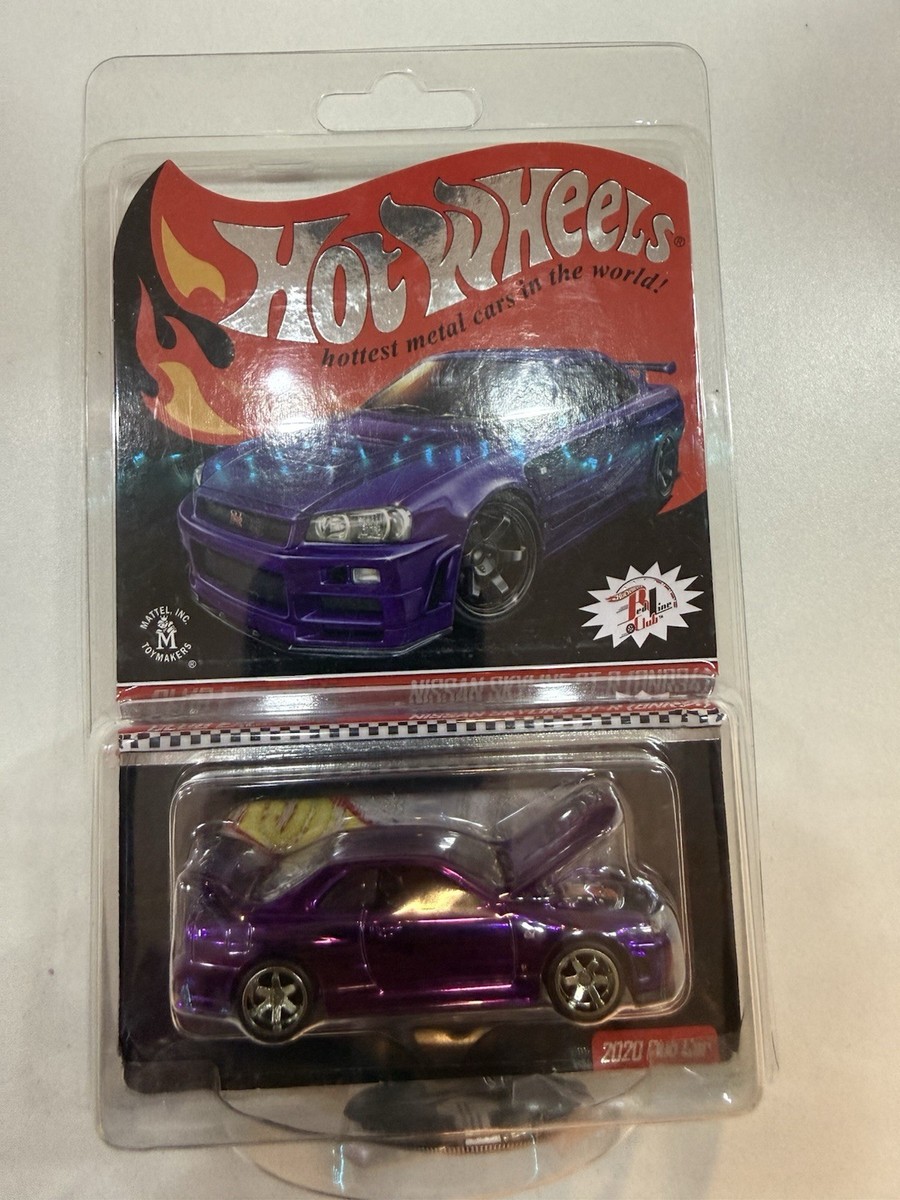 Hot Wheels 2020 Club Car RLC Nissan Skyline GT-R BNR34 Purple w