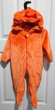 Baby Pumpkin Soft Fleece One Piece Costume Halloween Fall Romper Bodysuit 6-9 M