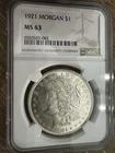 1921-P Morgan Silver $1 Dollar NGC MS63