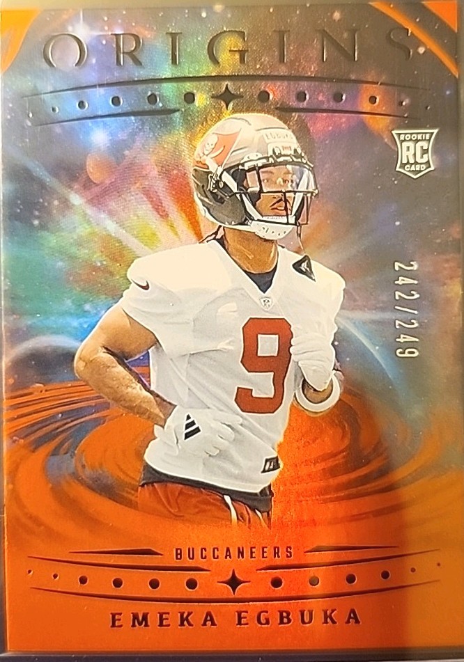 2025 Panini Origins - Rookies Emeka Egbuka, TB Buccs #146 Holo Orange /249 (RC)