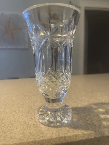 Waterford Crystal Balmoral Pattern 7" Tall Footed Vase