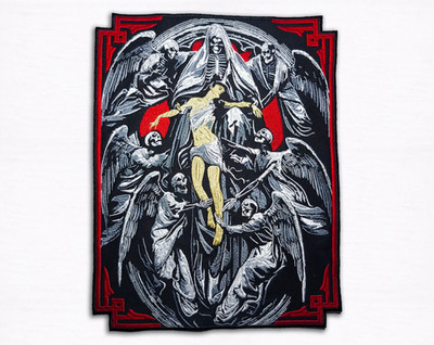 Reaper s Door Gothic Embroidered Back Patch   Large Dark Horror Design