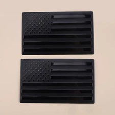 2x Black 3D Metal American US Flag Car Truck EmblemDecal Trim Accessories