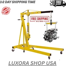 Heavy Duty Engine Hoist Leveler Cherry Picker Shop Crane Load Lift Tool 1500 Lbs