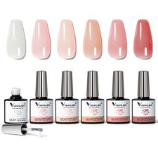 VENALISA Gel UV pour Réparation de Manucure - Kit Manucure 6PCS Blanc, Fumé