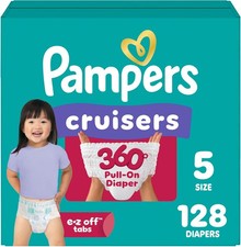 Diapers Cruisers 360 Size 5 128 Count Babyproof up to 100 Leakproof Pull-On
