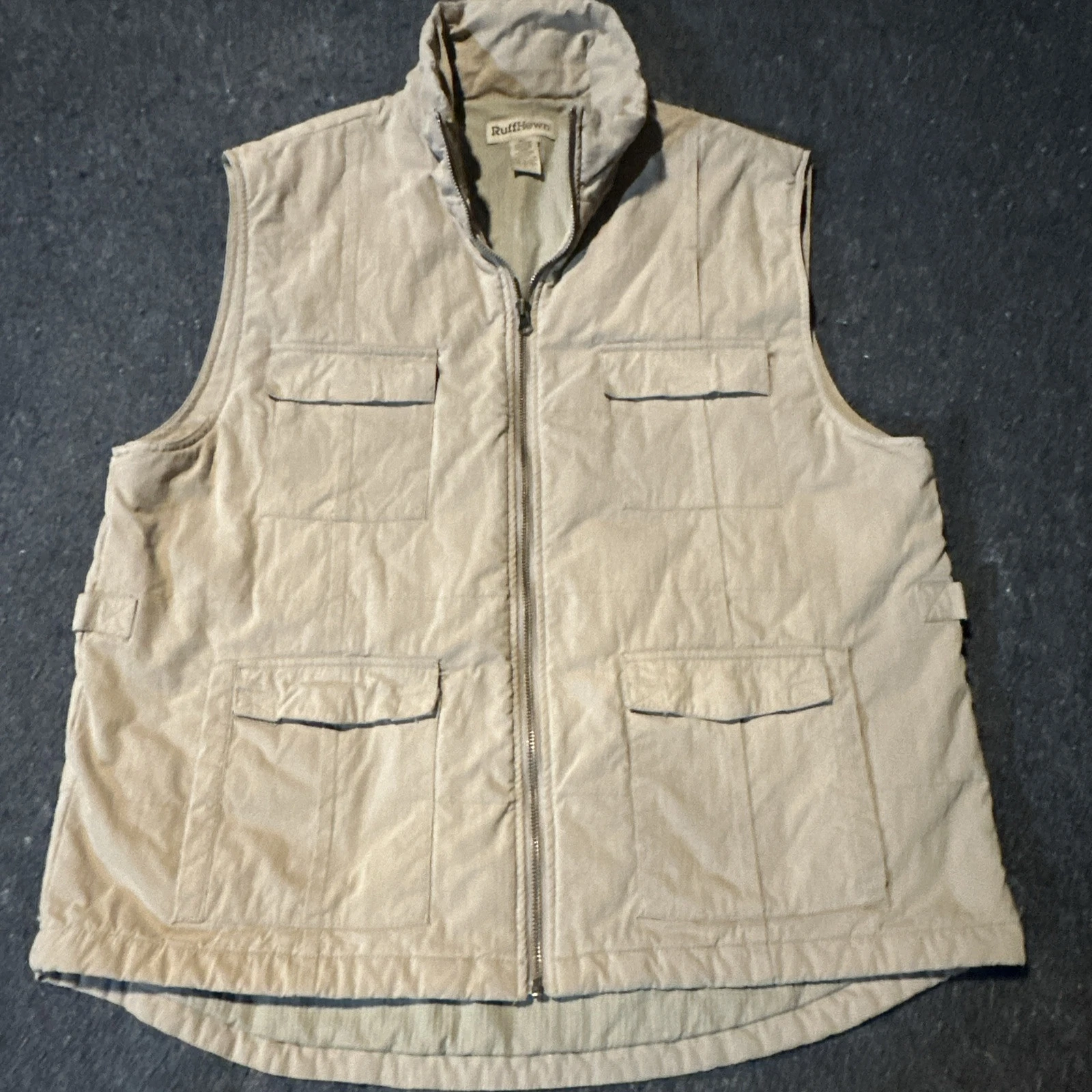 New RUFF HEWN Well Worn Vest Men's L Birchwood Brown Outdoor Rugged