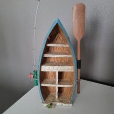 1999 Fishing Row Boat Figurine Wall Hanging Mini Fishing Supplies ABC Dist.