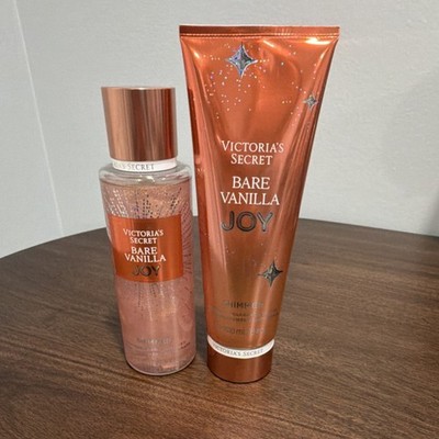 Victoria's Secret Bare Vanilla Joy Mist & Shimmer Gel Set Vanilla Jasmine Copper