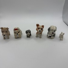 Puppy In My Pocket Toys Lot of 6pcs Dogs Flocked Miniatures Collectible