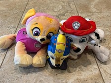 Lot 3 Paw Patrol Plush Stuffed Animal Toy Set: Chase, Marshall & Skye Good Condi