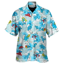 The Smurfs Aloha Hawaiian Shirt For Mens, Luxury Fabric, US Size