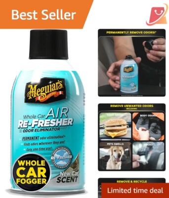 2 Oz Meguiar's Car Odor Eliminator Mist - New Car Scent for Complete Freshness