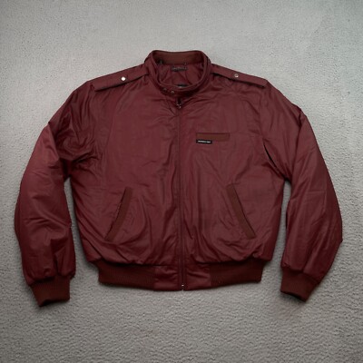 Vtg Members Only Jacket Men 44 Maroon Quilted Racer Moto Europe Craft  Bomber