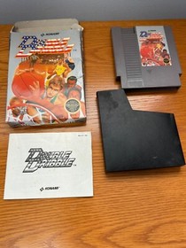 Cartucho de juego Nintendo NES Konami Double Dribble con instrucciones de caja de funda RARO