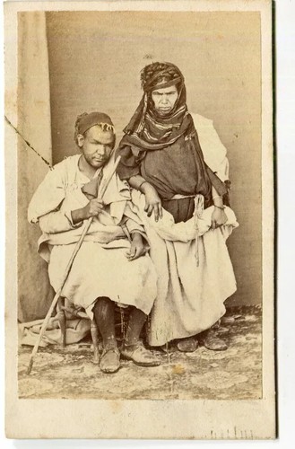 CDV Photo – Bedouin Couple Portrait – Tunis, Orientalist Scene c.1867 - Picture 6 of 8