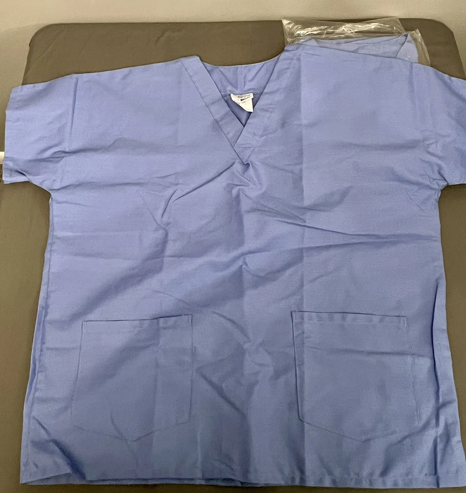Medical Collection EWC Steel Blue Unisex Scrub Shirt Size Large - Image 2 of 4