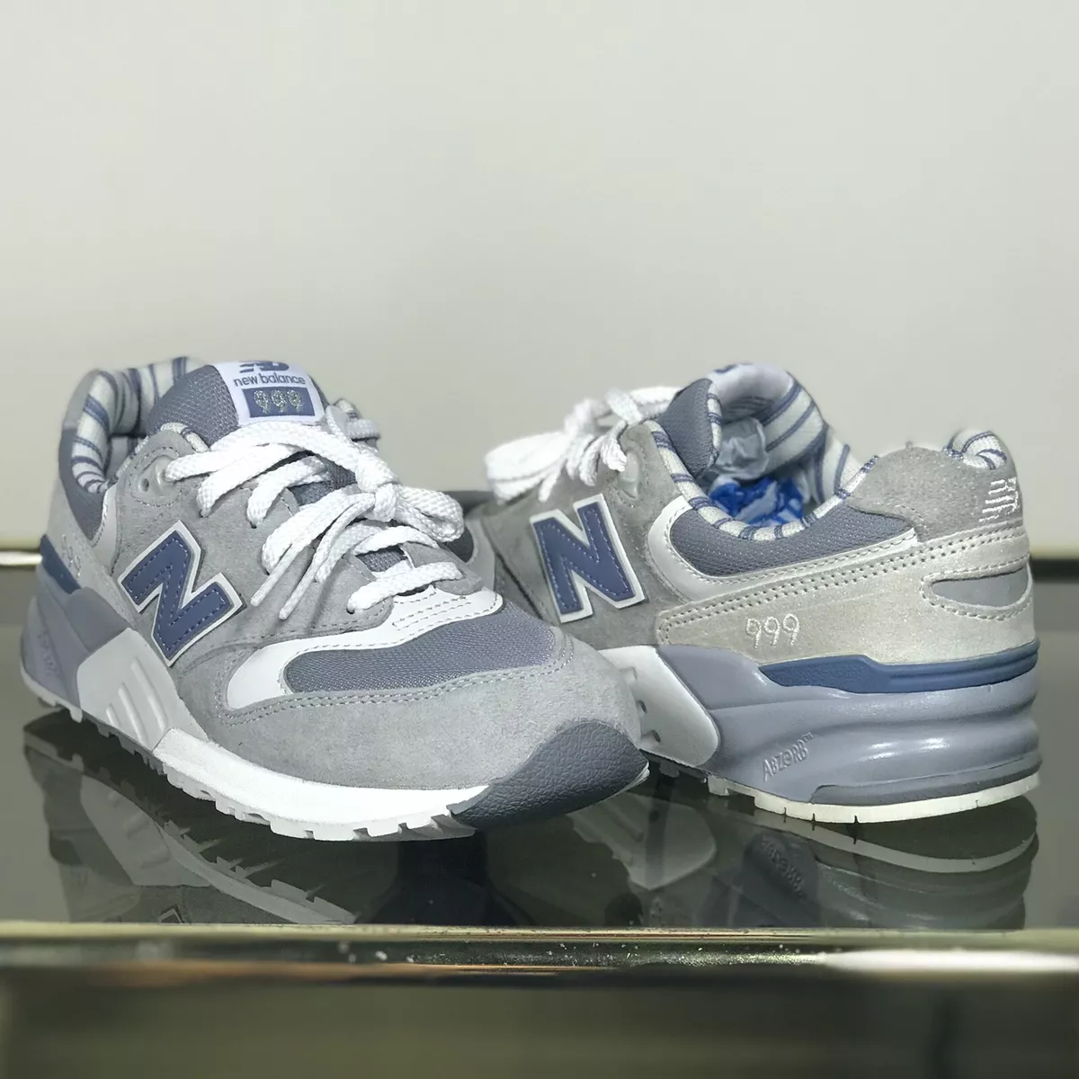 Galaxia lo mismo Transparente New Balance 999 Gray Blue White NB Running Shoes WL999WD Womens sz 7 / Kids  5.5Y | eBay