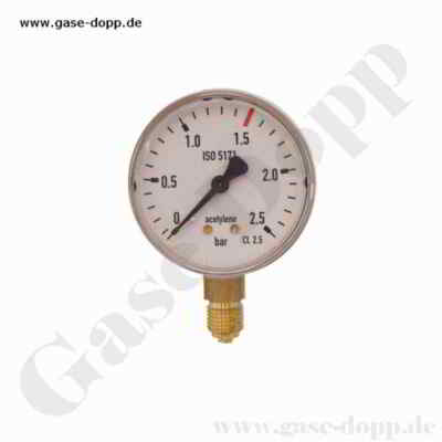 Manometer Acetylen 0 - 1,5 / 2,5 bar G1/4