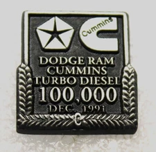 Unused Cummins Engine, Columbus, Indiana, 100,000 Ram, Dec. 1991, Tie Pin