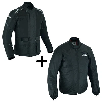 Motorradjacke mit Protektoren Herren Textil Motorrad Jacke Roller Schwarz Neu  - Bild 1 von 3