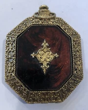 Vintage MAX FACTOR Brown & Gold Compact - Empty