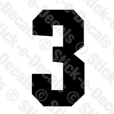 NUMBER 3 THREE Vinyl Die Cut Decal Sticker - RACING NUMBER - RSD