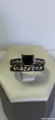 ANILLO  DOBLE  /  DE DISEÑO  /  EN  PLATA ENVEJECIDA Y OPALO ¡¡ PESA 5 GRAMOS ¡¡