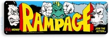 TIN SIGN Rampage Arcade, 80's, Retro, Console, Marquee, Game Room Decor, C497