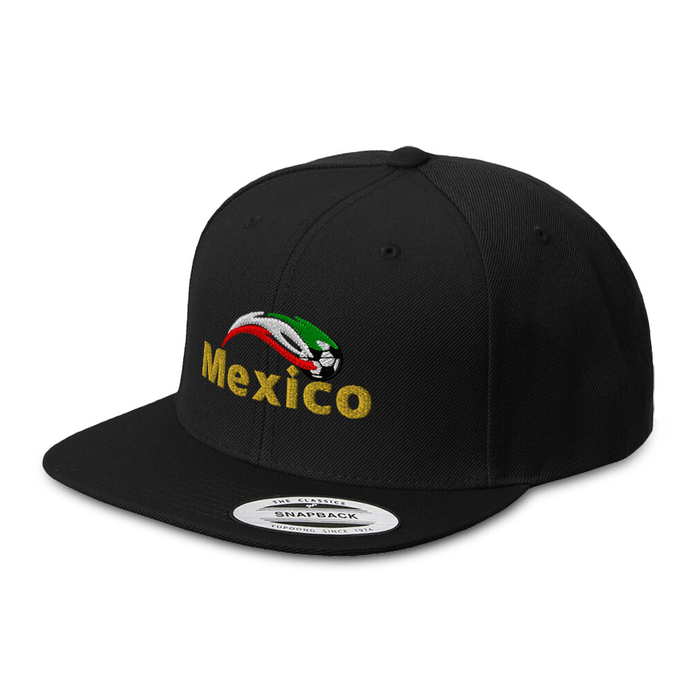 Mexico Soccer Flat Bill Trucker Hat World Cup America Cup Acrylic Design