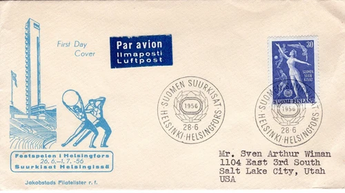 FINLAND  1956 Sports  FDC4275